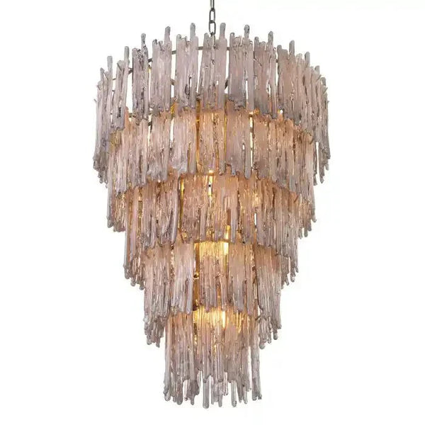 Saint Roch Modern Glass Chandelier Brass & Glass - Arialamps