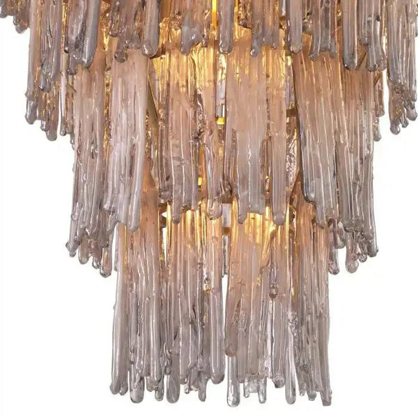 Saint Roch Modern Glass Chandelier Brass & Glass - Arialamps