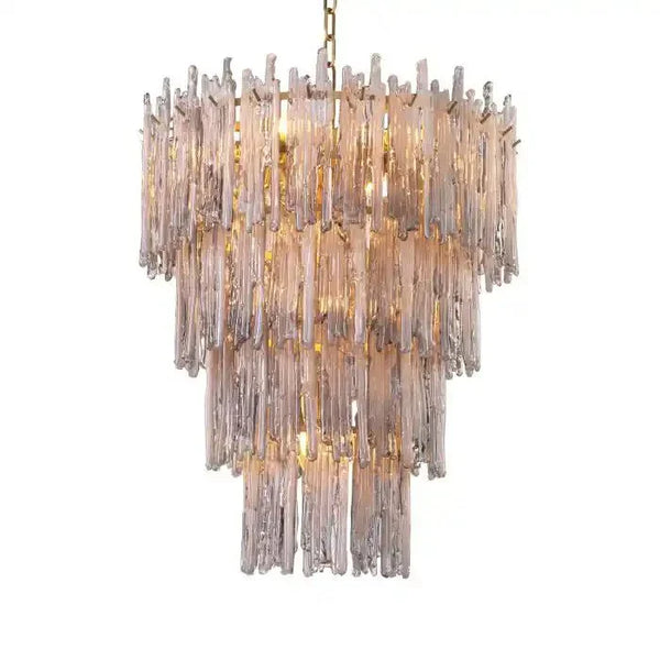 Saint Roch Modern Glass Chandelier Brass & Glass - Arialamps