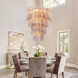 Saint Roch Modern Glass Chandelier Brass & Glass - Arialamps