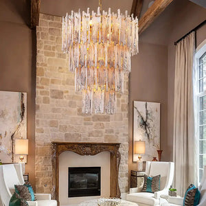 Saint Roch Modern Glass Chandelier Brass & Glass - Arialamps