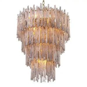 Saint Roch Modern Glass Chandelier Brass & Glass - Arialamps