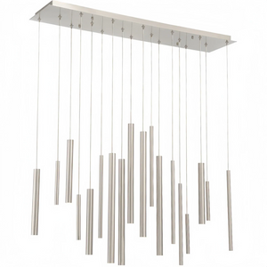 Santana Modern Linear Multi Light Pendant for Kitchen Island-42"L x 10"W x 1.25"H-Satin Nickel-