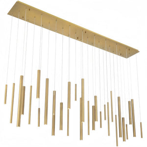 Santana Modern Linear Multi Light Pendant for Kitchen Island-70.75"L x 8.75"W x 1.25"H-Antique Brass-