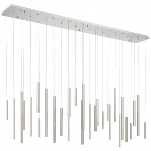 Santana Modern Linear Multi Light Pendant for Kitchen Island-70.75"L x 8.75"W x 1.25"H-Satin Nickel-