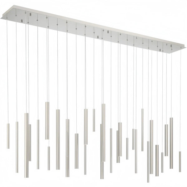 Santana Modern Linear Multi Light Pendant for Kitchen Island-70.75"L x 8.75"W x 1.25"H-Satin Nickel-