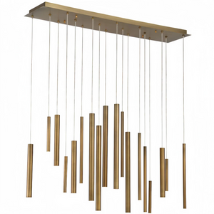 Santana Modern Linear Multi Light Pendant for Kitchen Island-42"L x 10"W x 1.25"H-Antique Brass-