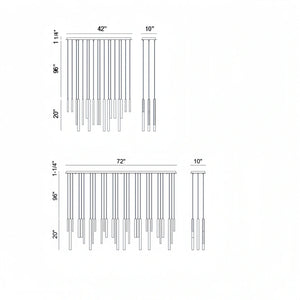 Santana Modern Linear Multi Light Pendant for Kitchen Island-