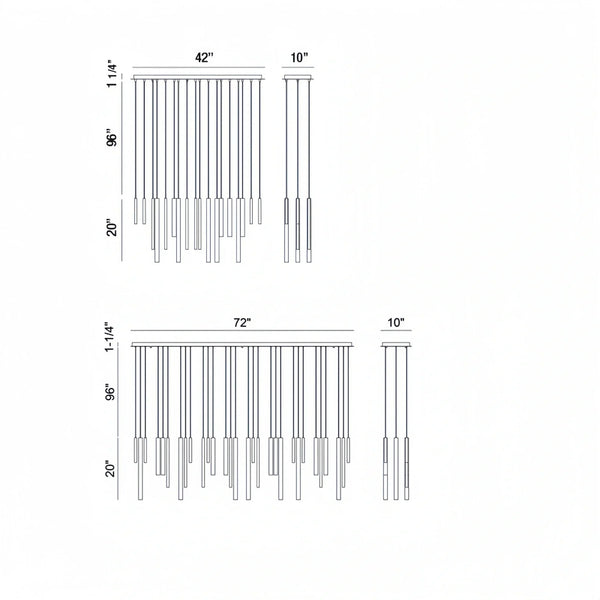 Santana Modern Linear Multi Light Pendant for Kitchen Island-