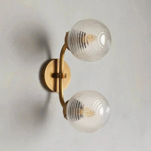 Sayre Linear Glass Globe Two Head Wall Sconce - Arialamps
