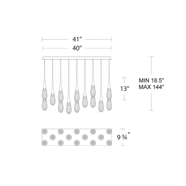 Hellebore Linear LED Multi Pendant Light