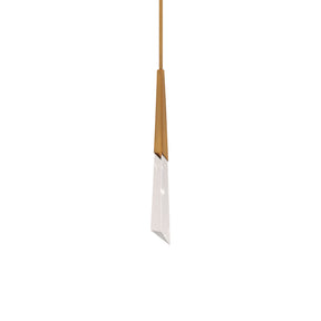 Solitude Mini LED Pendant Light in Aged Brass.