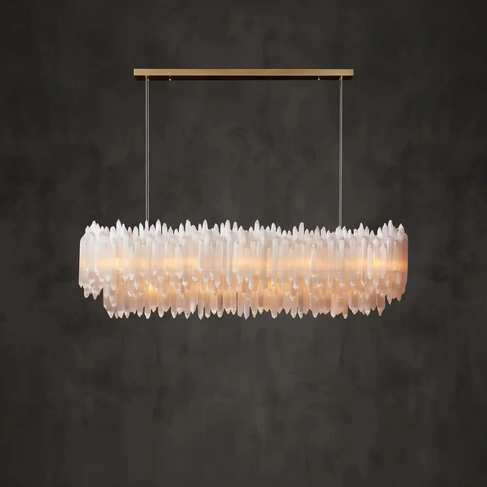 Selenite Layer Rectangular Chandelier - Arialamps