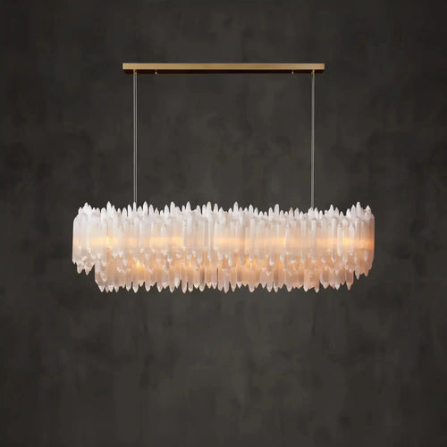 Selenite Layer Rectangular Chandelier - Arialamps