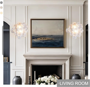 Silver 16.9" Swirl Glass Wall Sconce with E12 LED Bulbs