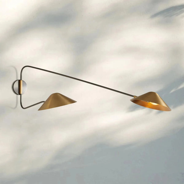 Simms Long Arm Double Wall Sconce - Arialamps