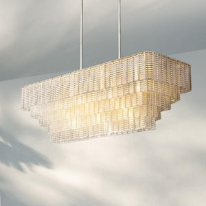 Sirena Glass Rectangular Chandelier 59"-