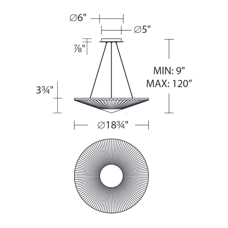 Aria S7219 Origami 1-lt 19" LED Pendant