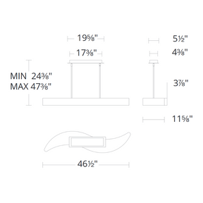 Aria S3548 Soleil 1-lt 47" LED Island Light