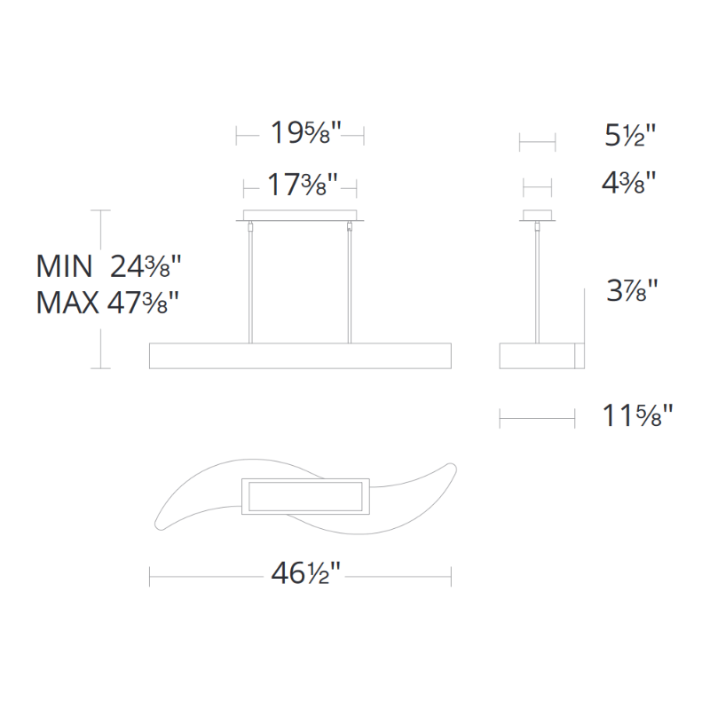 Aria S3548 Soleil 1-lt 47" LED Island Light