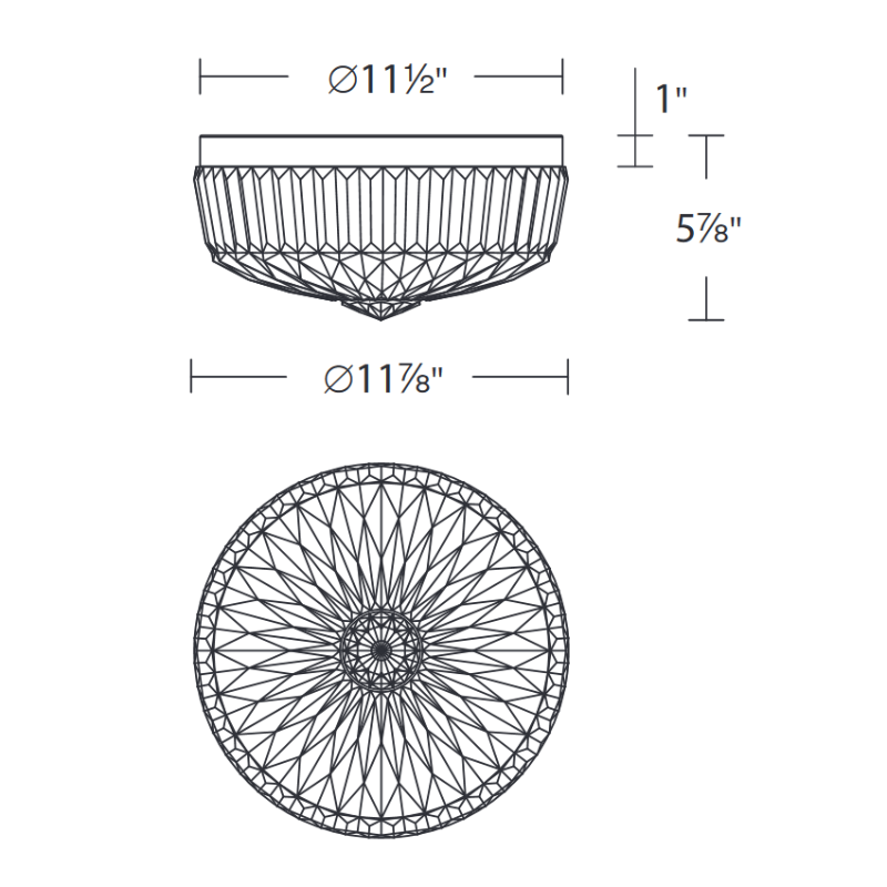 Aria S6812 Regina 1-lt 12" LED Flush Mount