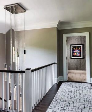 Aria Light Luxury Glacier Bubble Crystsal Chandelier in Gold/Chrome/Black Finish for Staircase/Foyer - Arialamps