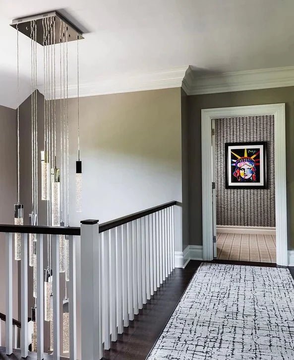 Aria Light Luxury Glacier Bubble Crystsal Chandelier in Gold/Chrome/Black Finish for Staircase/Foyer - Arialamps