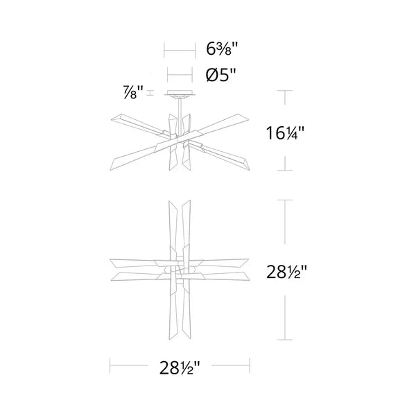 Solitude LED Semi Flush Mount Ceiling Light - Arialamps