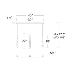Solitude Linear LED Multi Pendant Light - Arialamps