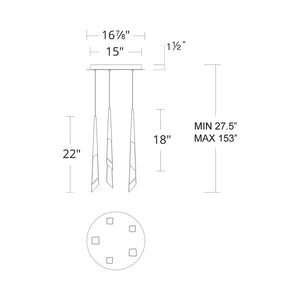 Solitude Round LED Multi Chandelier - Arialamps