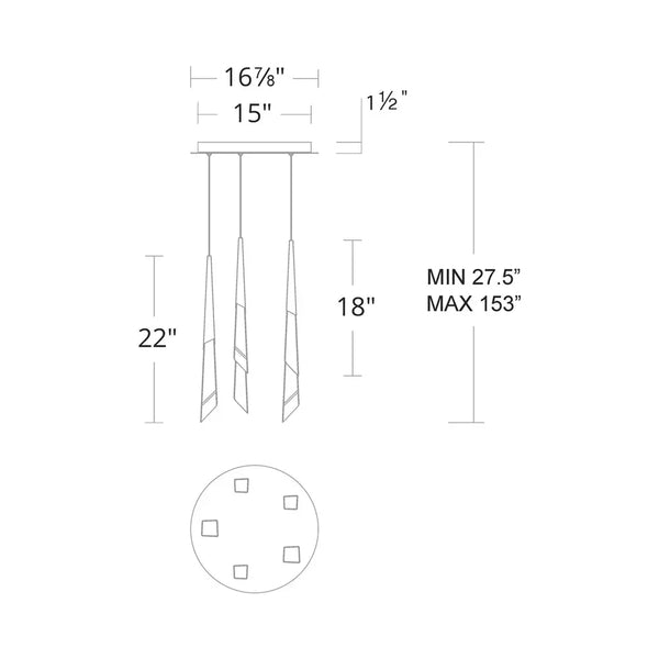 Solitude Round LED Multi Chandelier - Arialamps