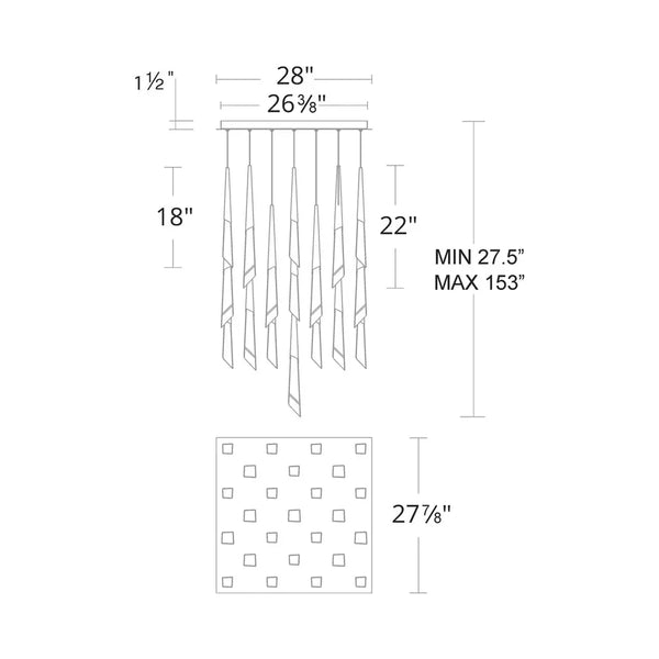 Solitude Square LED Multi Pendant Light - Arialamps