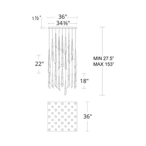 Solitude Square LED Multi Pendant Light - Arialamps