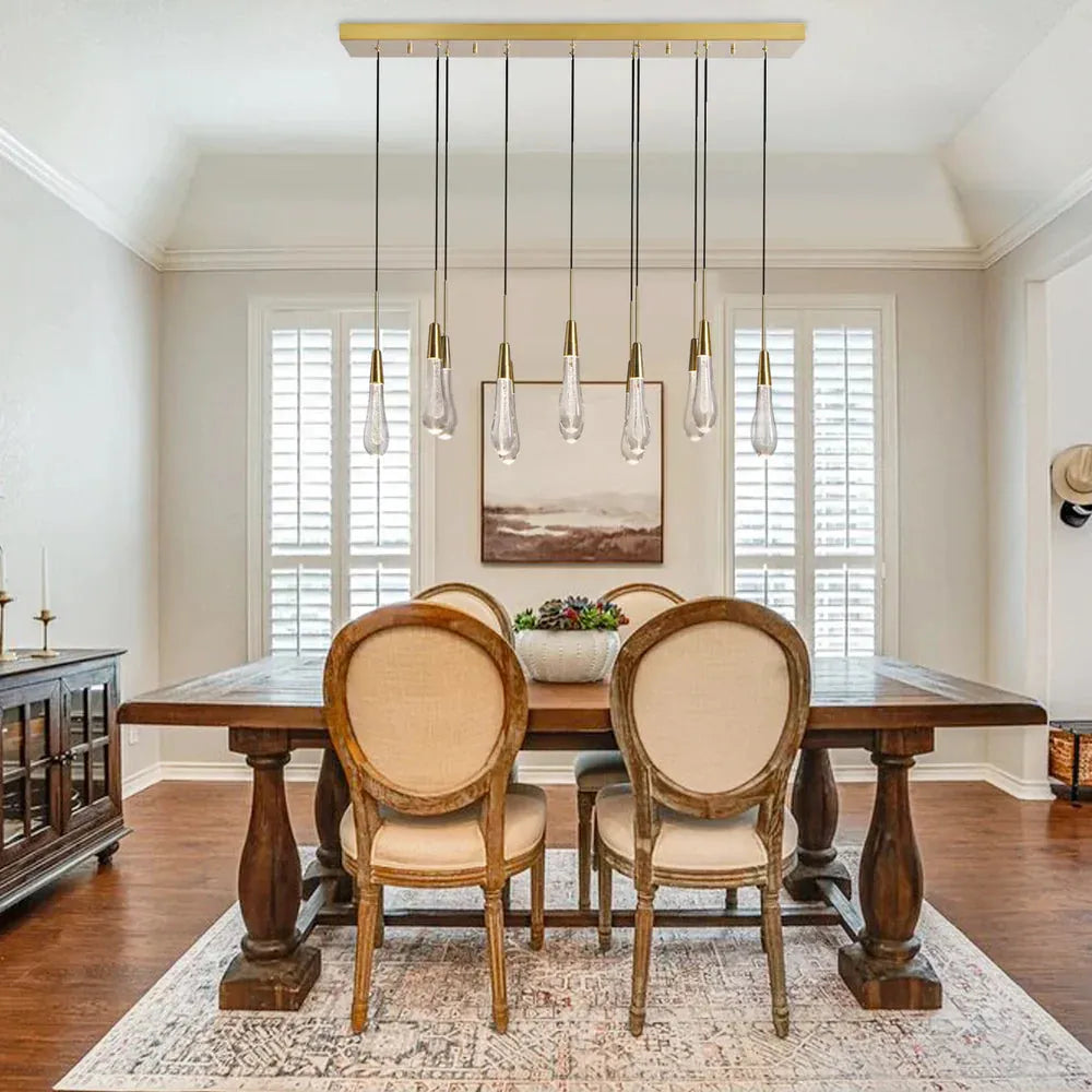 Solitaire Linear Chandelier 37"50"70"87"87"120"-87‘’-Brass-