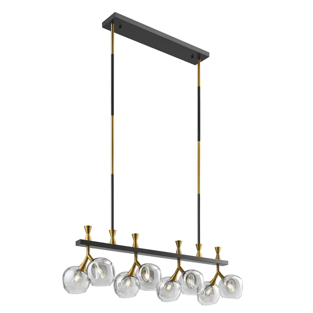 Sonder Rectangular Gold and Black Chandelier - Arialamps