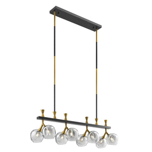 Sonder Rectangular Gold and Black Chandelier - Arialamps