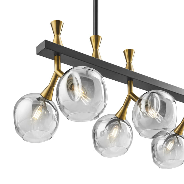 Sonder Rectangular Gold and Black Chandelier - Arialamps