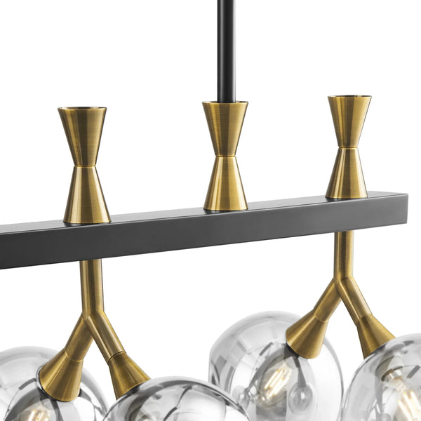 Sonder Rectangular Gold and Black Chandelier - Arialamps