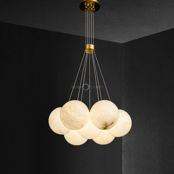 Sophie Modern Alabaster Ball Pendant Light, Dining Room Light Chandelier Kevin Studio Inc