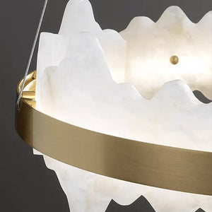 Spain Alabaster Brass Indoor Chandelier Lighting-Arialamps