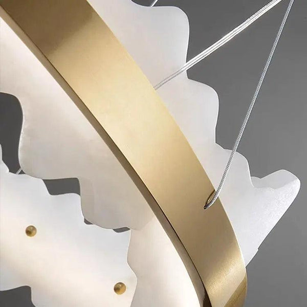 Spain Alabaster Brass Indoor Chandelier Lighting-Arialamps