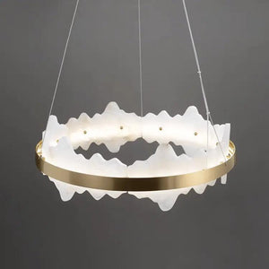 Spain Alabaster Brass Indoor Chandelier Lighting-Arialamps