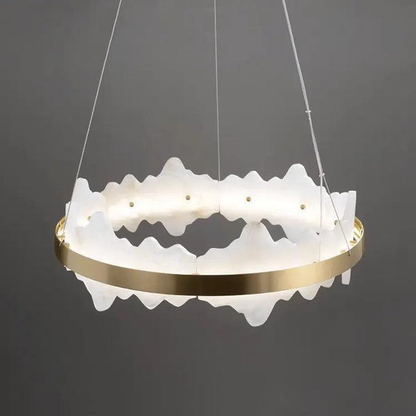 Spain Alabaster Brass Indoor Chandelier Lighting-Arialamps