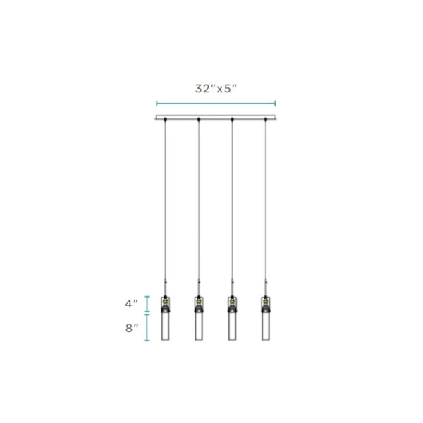 Sparkling Night Chandelier 4 Lights - Arialamps