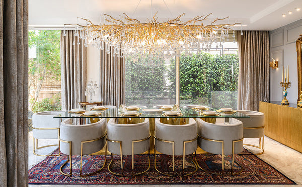 Stunning Tree Branch Crystal Chandelier with Clear Teardrop-shaped for Living/Dining Room-Chandeliers-Arialamps