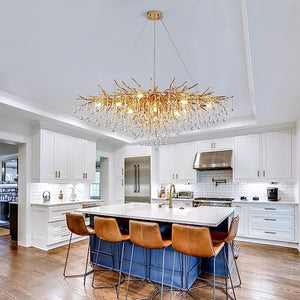 Stunning Tree Branch Crystal Chandelier with Clear Teardrop-shaped for Living/Dining Room-Chandeliers-Arialamps