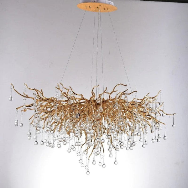 Stunning Tree Branch Crystal Chandelier with Clear Teardrop-shaped for Living/Dining Room-Chandeliers-Arialamps