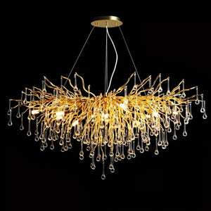 Stunning Tree Branch Crystal Chandelier with Clear Teardrop-shaped for Living/Dining Room-Chandeliers-Arialamps