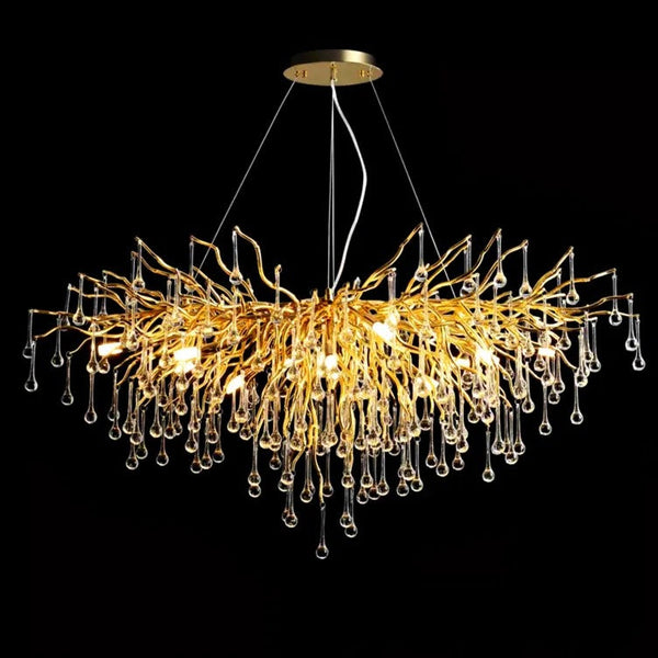 Stunning Tree Branch Crystal Chandelier with Clear Teardrop-shaped for Living/Dining Room-Chandeliers-Arialamps