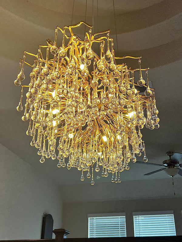 Stunning Tree Branch Crystal Chandelier with Clear Teardrop-shaped for Living/Dining Room-Chandeliers-Arialamps